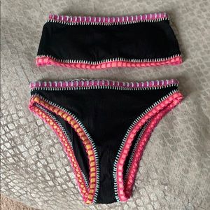 PILYQ RIBBED CROCHET two piece swimsuit